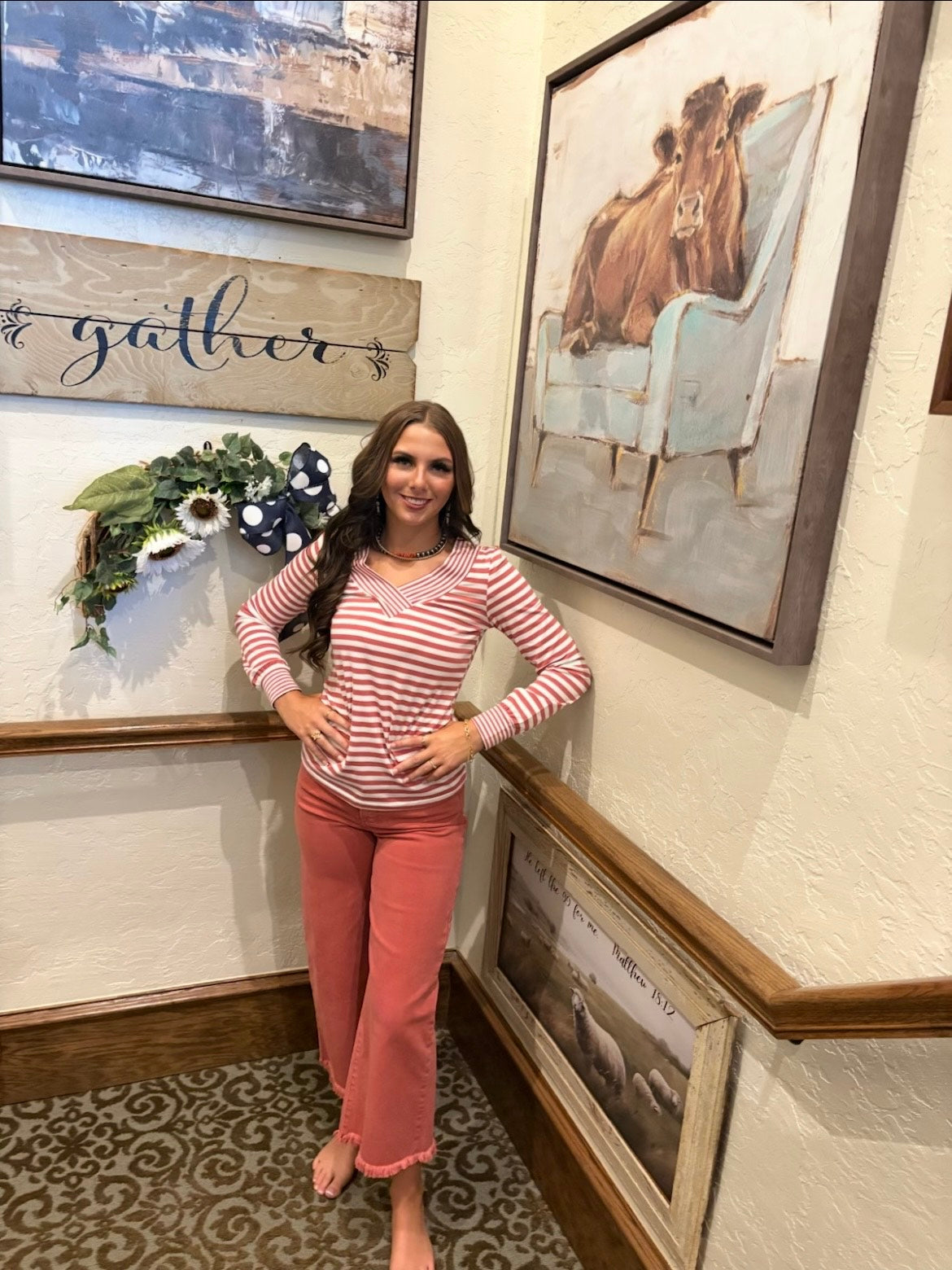 Light Blue V Neck Longsleeve T