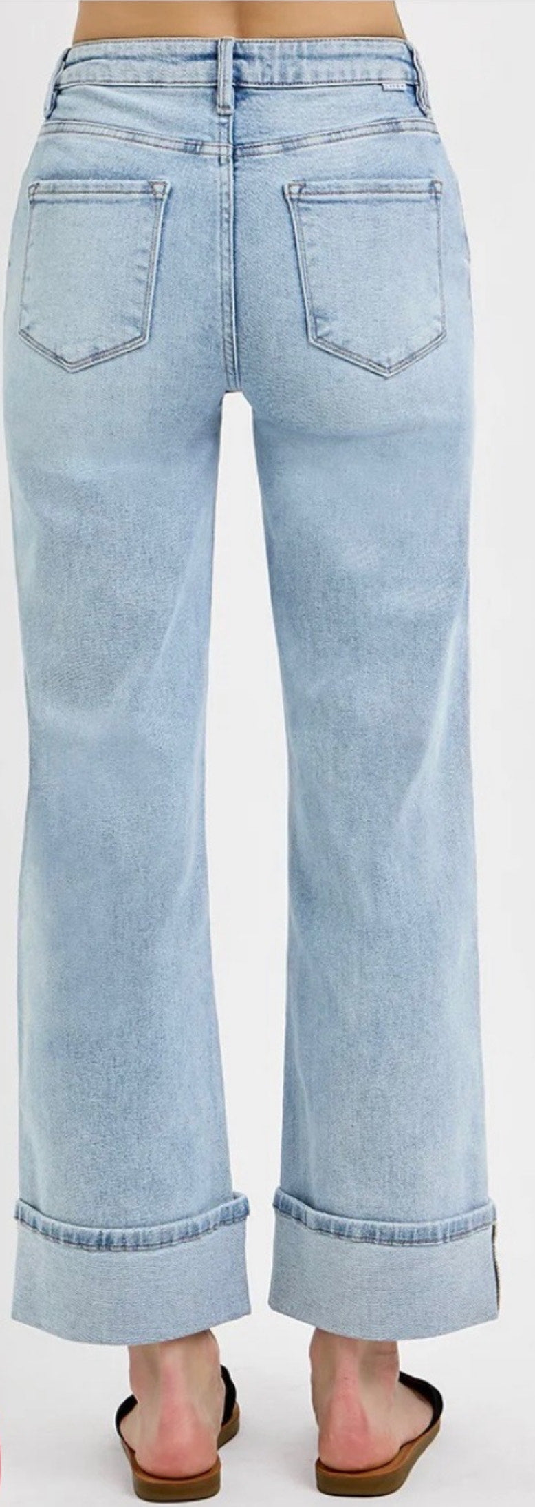 Risen Tummy Control Jeans- Wide Ankle Cuff