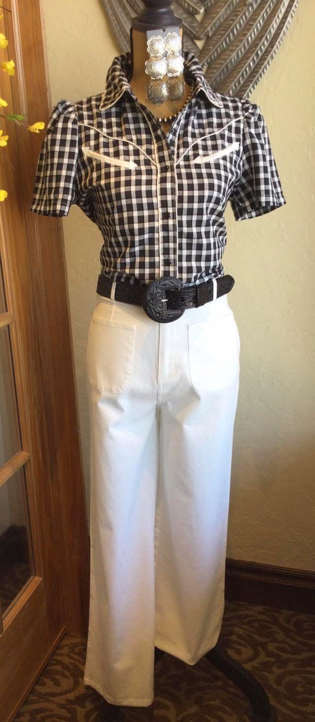 Black Gingham Western Shirt