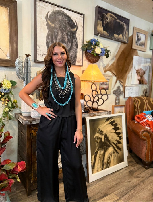 Black Sleeveless Jump Suite