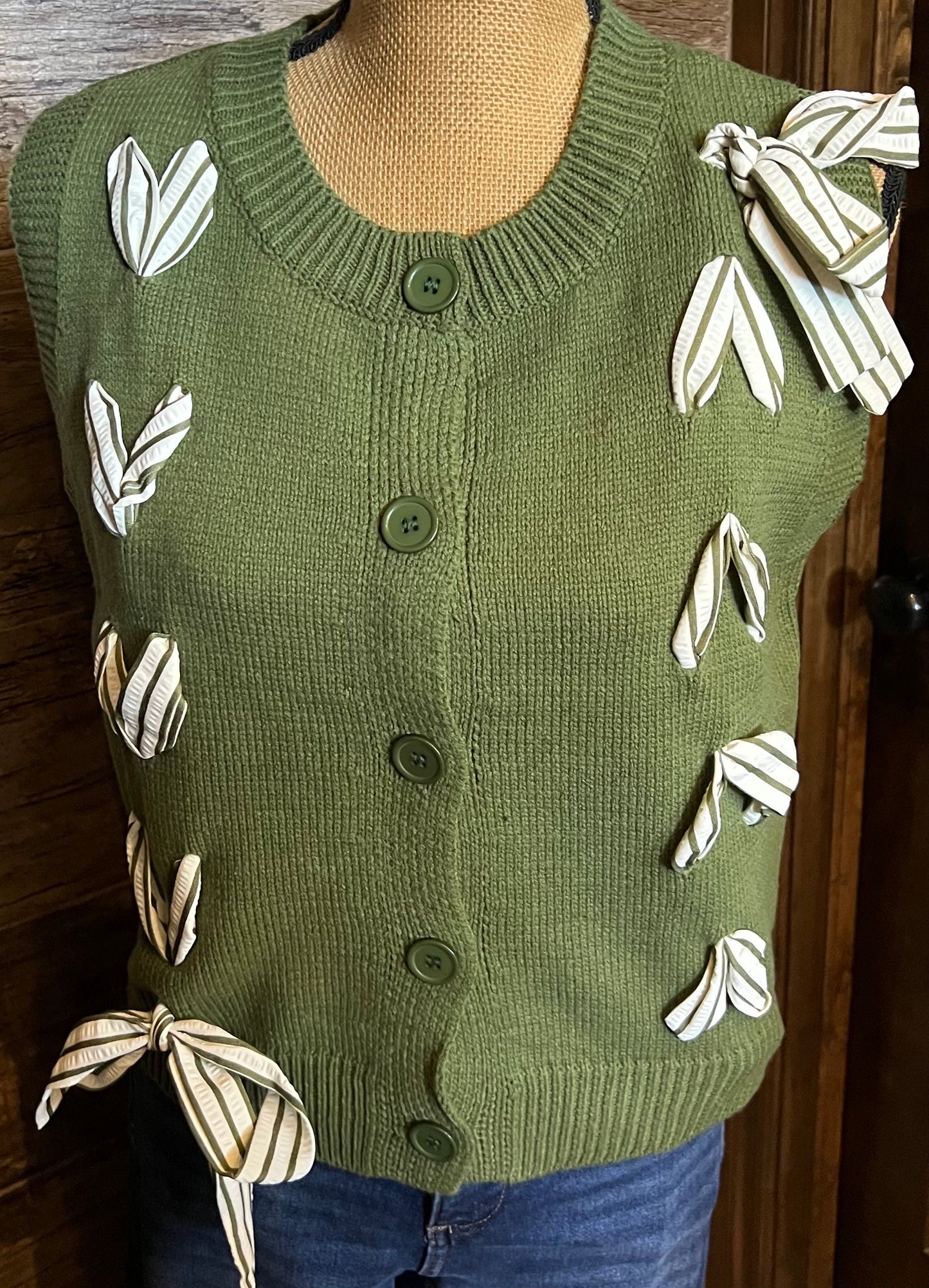 Olive sweater vest