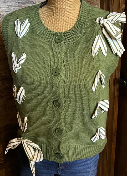 Olive sweater vest